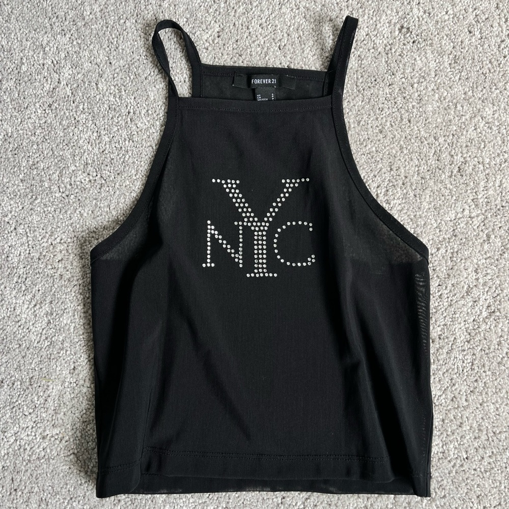 NEW-YORK Mesh Crop Top